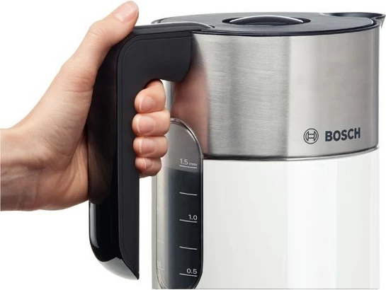 Vluese uji elektrike Bosch TWK8611P 1.5L, 2400W, çelik inox, e bardhë 