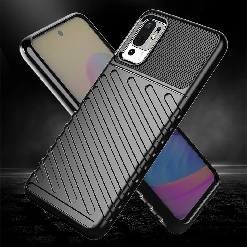Mbështjellës Hurtel Thunder Case për Xiaomi Redmi Note 10 5G / Poco M3 Pro, i zi