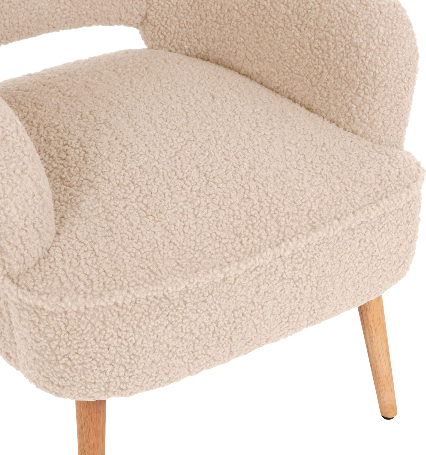 Karrige MYLIE FH8394.23, pëlhurë boucle e bardhë, 66x75x93H cm