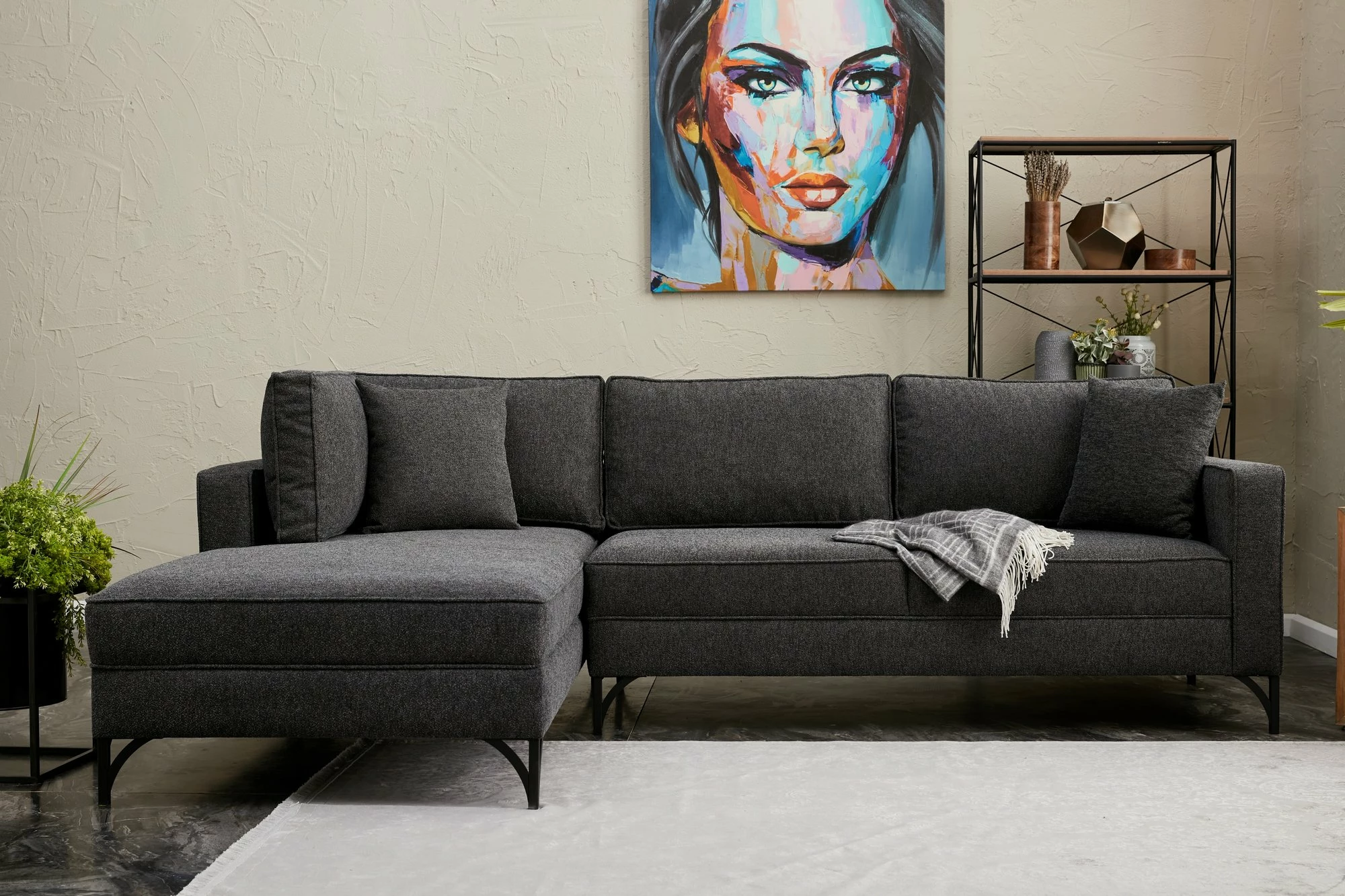 Këndare Atelier del Sofa, Berlin majtas, anthracite, e zezë