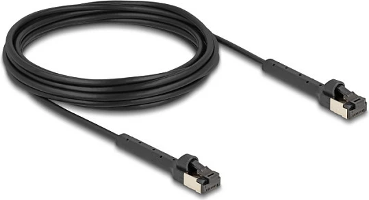 Kabllo rrjeti DeLOCK RJ45 Cat6a Slim 5 m, konektorë këndorë, e zezë