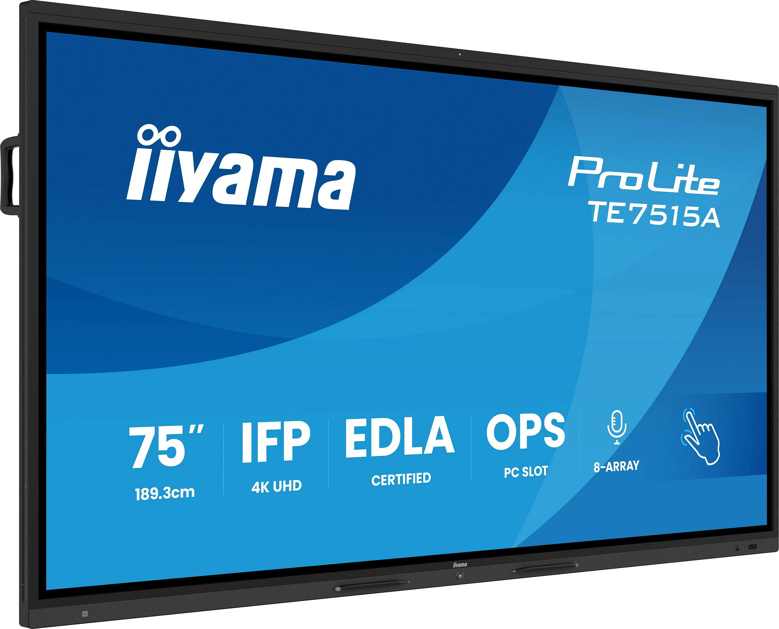 Ekran interaktiv iiyama ProLite TE7515A-B2AG, 75", 4K UHD, Anti-Glare, Bluetooth, i zi