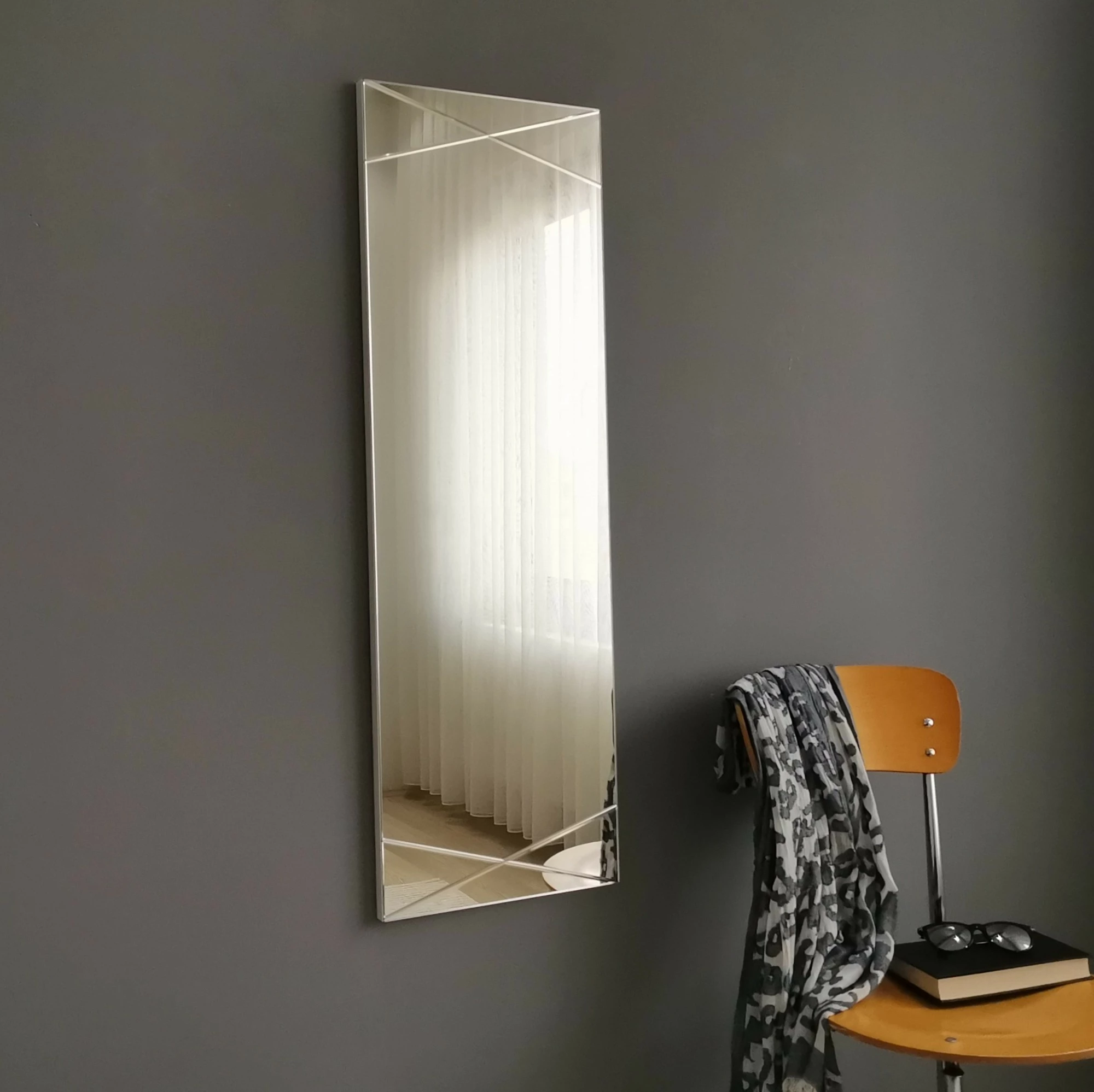 Pasqyrë Hanah Home, A321Y, ngjyrë argjendi, 35x105cm
