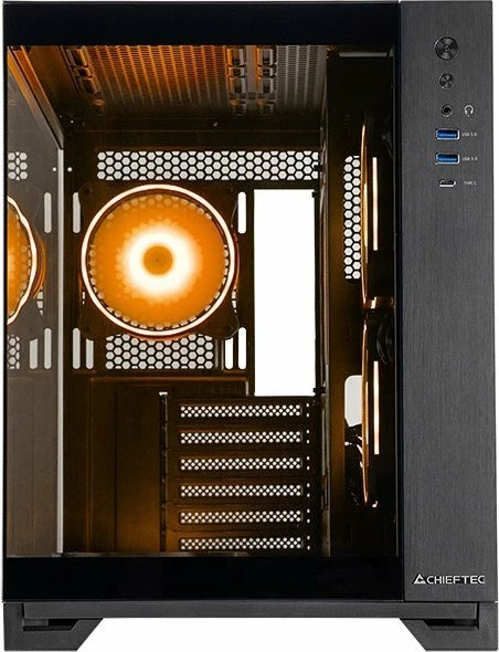 Kasë Chieftec Visio GM-30B-TG-OP Midi Tower ATX, xham i temperuar, 6x 120mm A-RGB fan, USB-C, e zezë