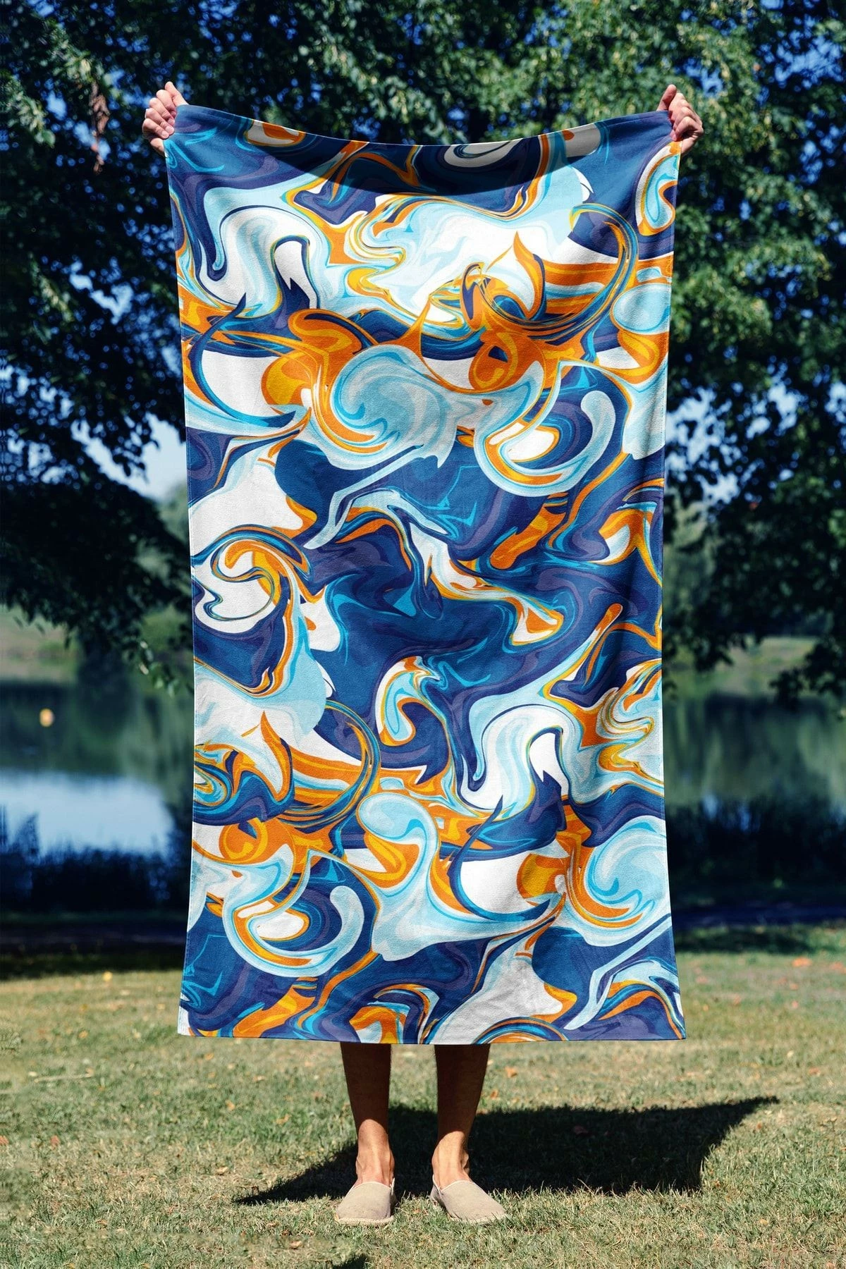 Peshqir plazhi Mijölnir, Liquid Marble, 70x130cm