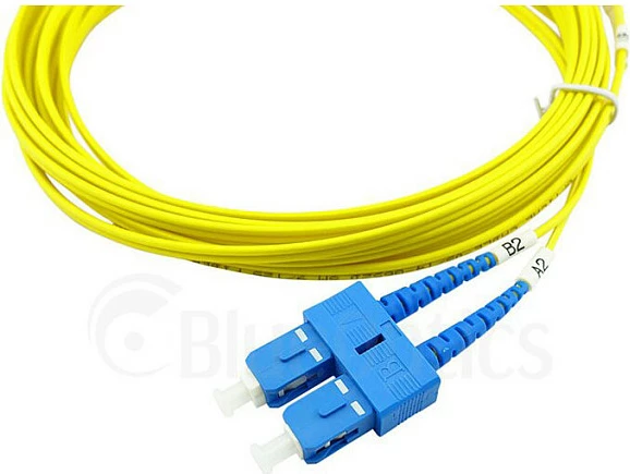 Kabllo patch fiber optike BlueOptics LWL LC/SC, Single-Mode OS2 G.652.D, 1m, LSZH, e verdhë
