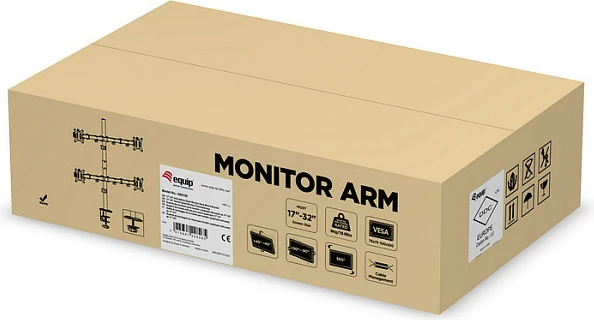 Mbajtëse monitori EQUIP për tavolinë 4x 17"-32", VESA 75/100, 9kg secili, e zezë