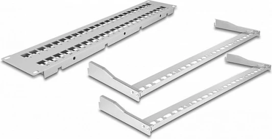 Patch panel Keystone 19" DeLOCK 48-port, 2U, metal, gri