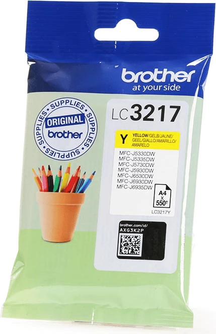 Kartush bojë, Brother, LC3217Y, 9 ml, deri 550 faqe, e verdhë