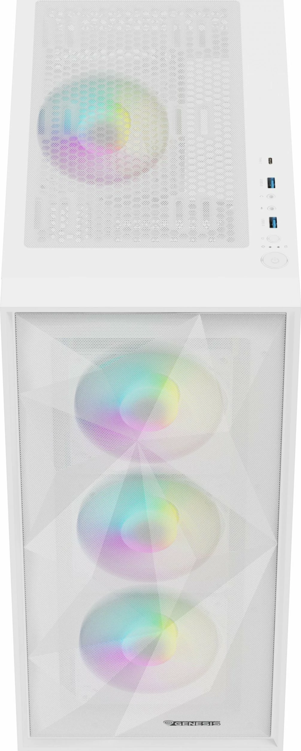 Kasë GENESIS Diaxid 605 ARGB (NPC-2173) Midi Tower ATX/microATX/Mini-ITX USB-C, e bardhë