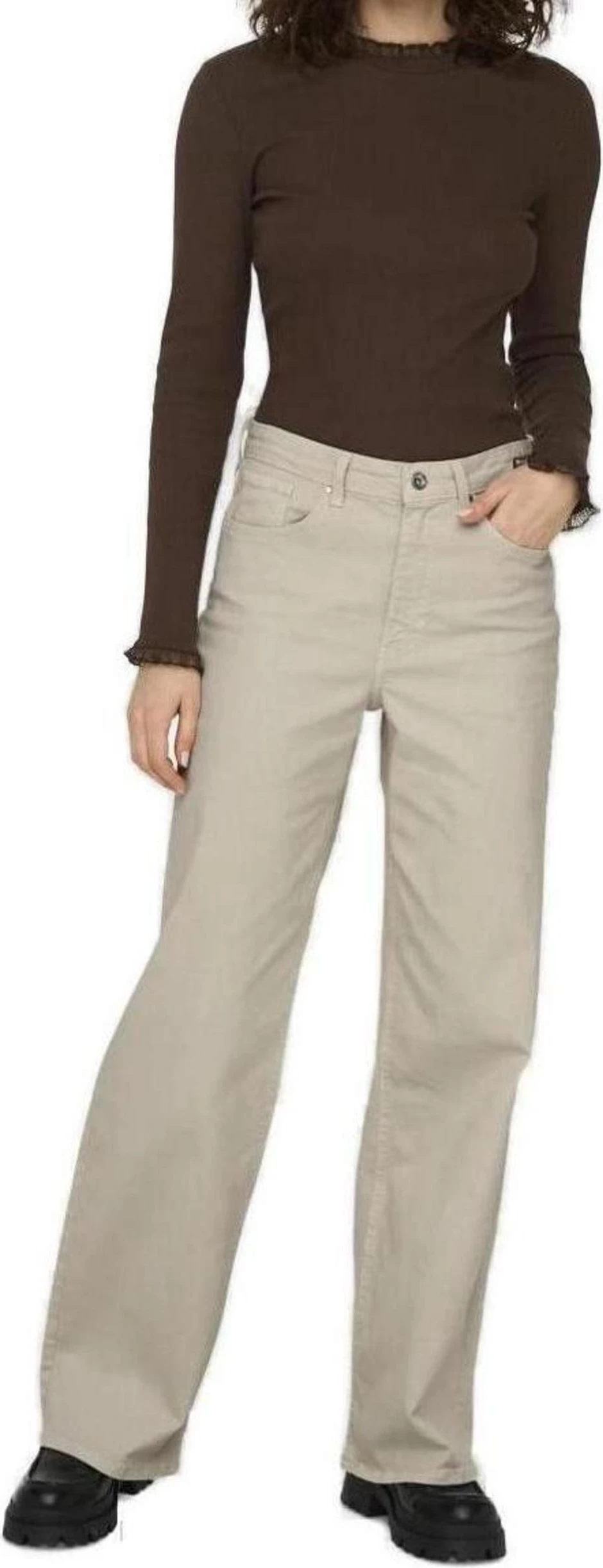 Xhinse për femra Only ONLJUICY HW Wide Leg 15288219, bezhë [Madhësia: W32 L32]