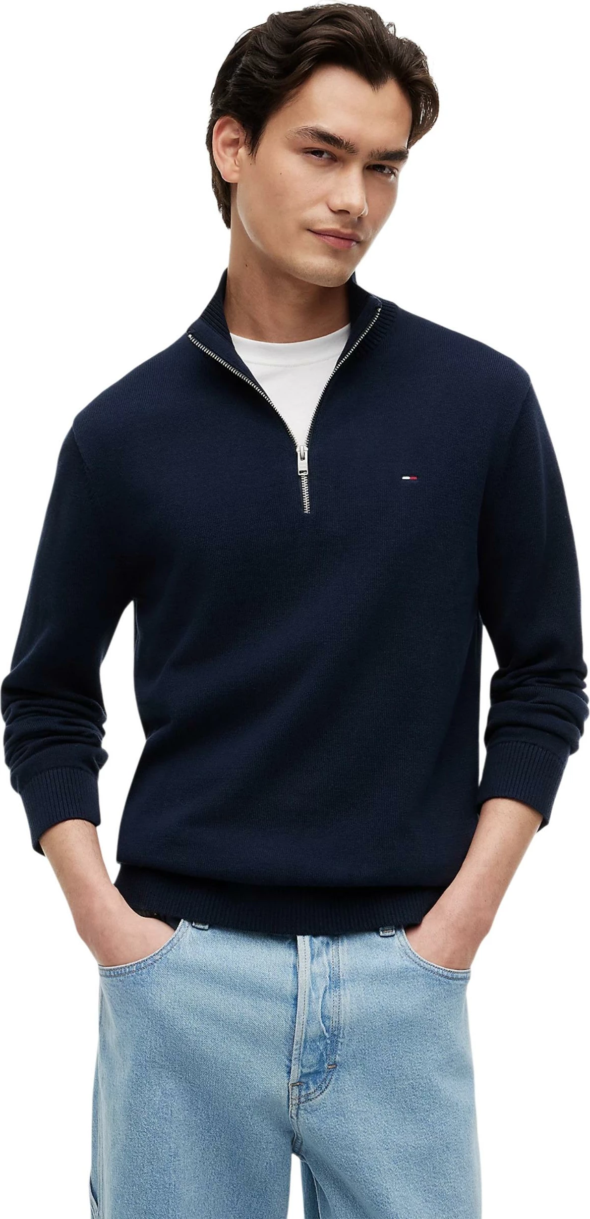 Xhemper për meshkuj Tommy Hilfiger Jeans DM0DM21654, kaltër e errët