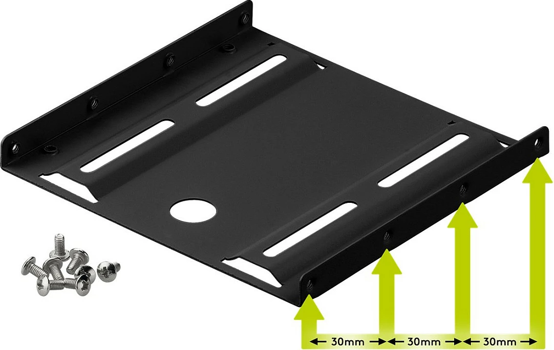 Kornizë montimi HDD/SSD Goobay 2.5" në 3.5", e zezë