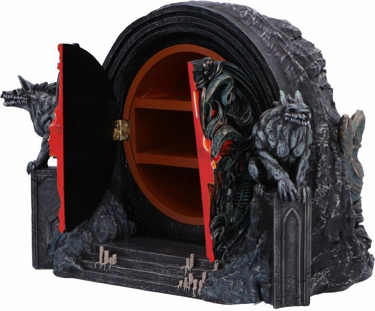 Kuti dekorative NEMESIS NOW Diablo IV Hells Gate 22 cm, rezinë, e zezë/gri me detaje të kuqe, gift box