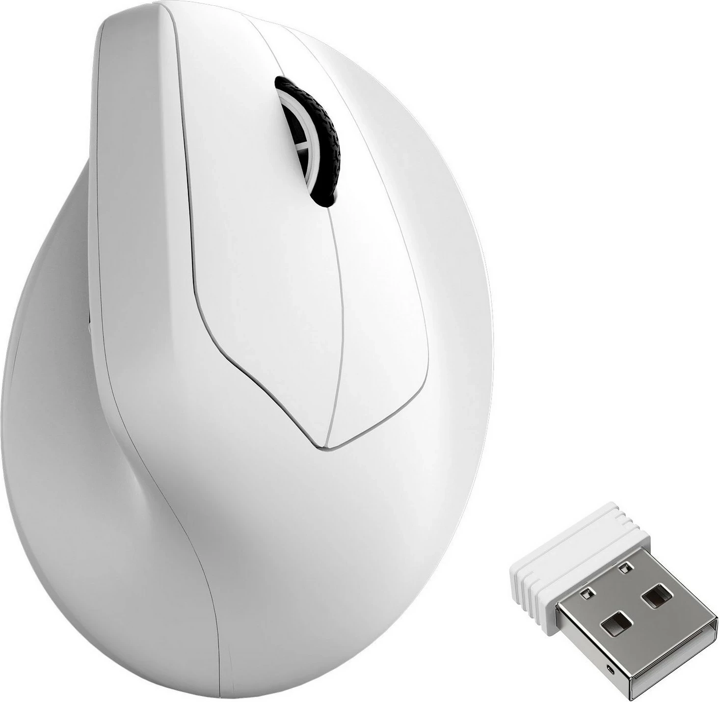Maus vertikal Keychron M5, wireless/Bluetooth 2.4GHz, PixArt 3311, 12000 DPI, 1000Hz, i bardhë