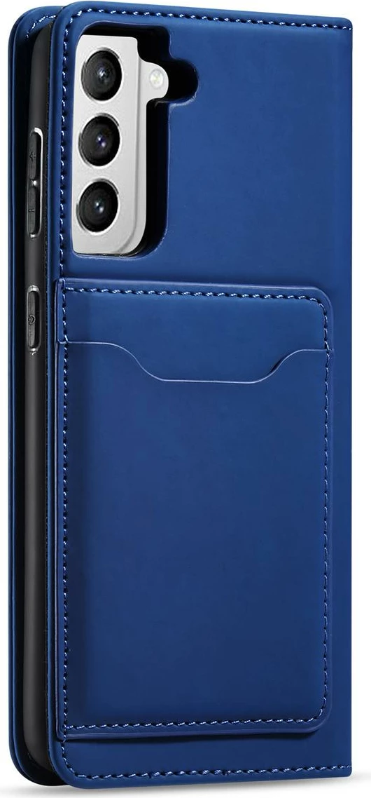 Mbështjellës Hurtel Magnet Card Case për Samsung Galaxy S22+, me kapak, portofol, stand, Blu