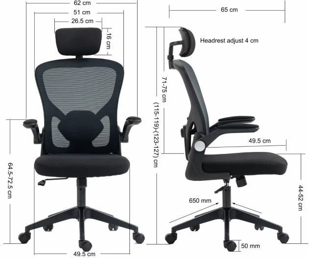 Karrige gaming SANDBERG ErgoFusion Basic 640-97, shpinore rrjetë, mbështetëse koke e rregullueshme, krahë të rregullueshëm, ngarkesë max 100 kg, e zezë, 1 copë