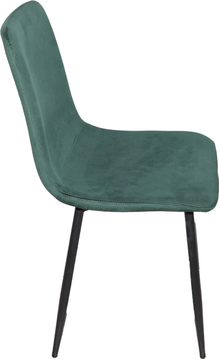 Karrige Grato, set prej 4 copë, material stof ulli ngjyrë ulli e gjelbër, këmbë metalike të zeza, 45.5x53.5x88.5cm