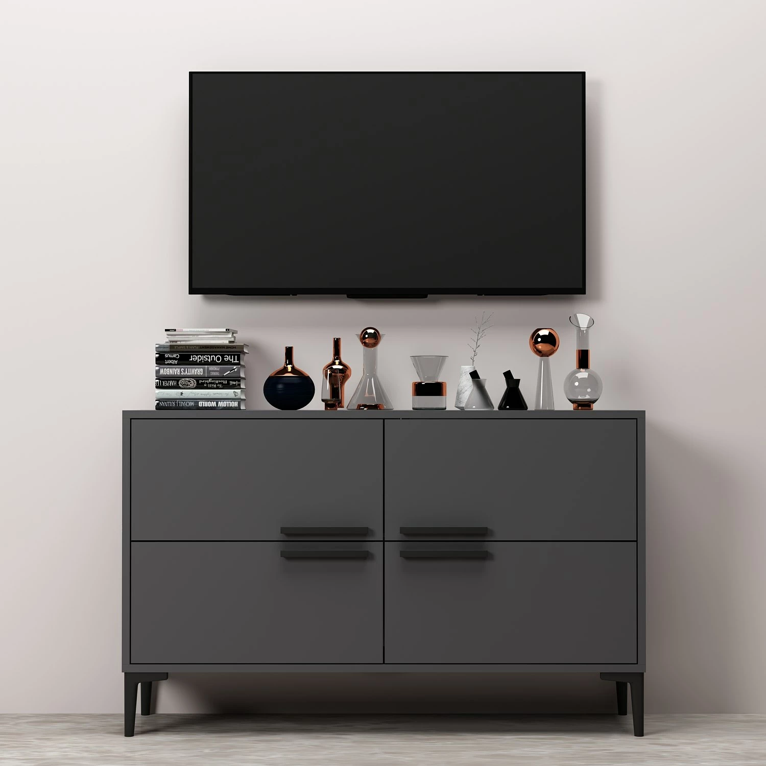 Komodë për TV Hanah Home, ngjyrë antracit