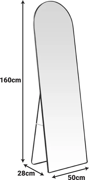 Pasqyrë dyshemeje Plaza I, alumin, ngjyrë ari, 50x28x160cm