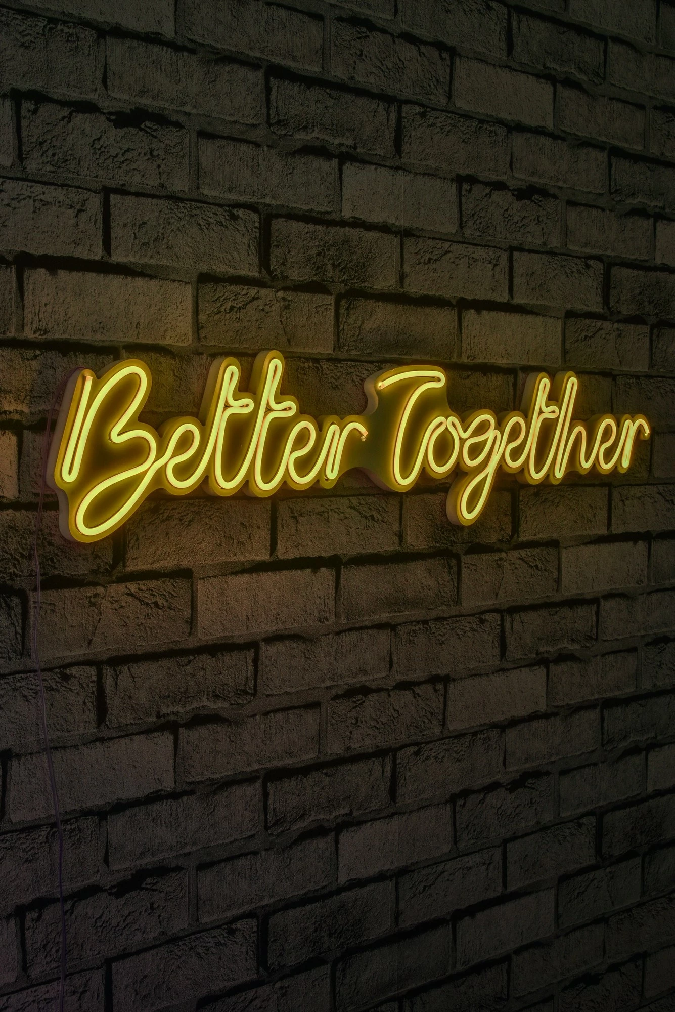 Dekor dritash LED plastike, Better Together, ngjyrë e verdhë