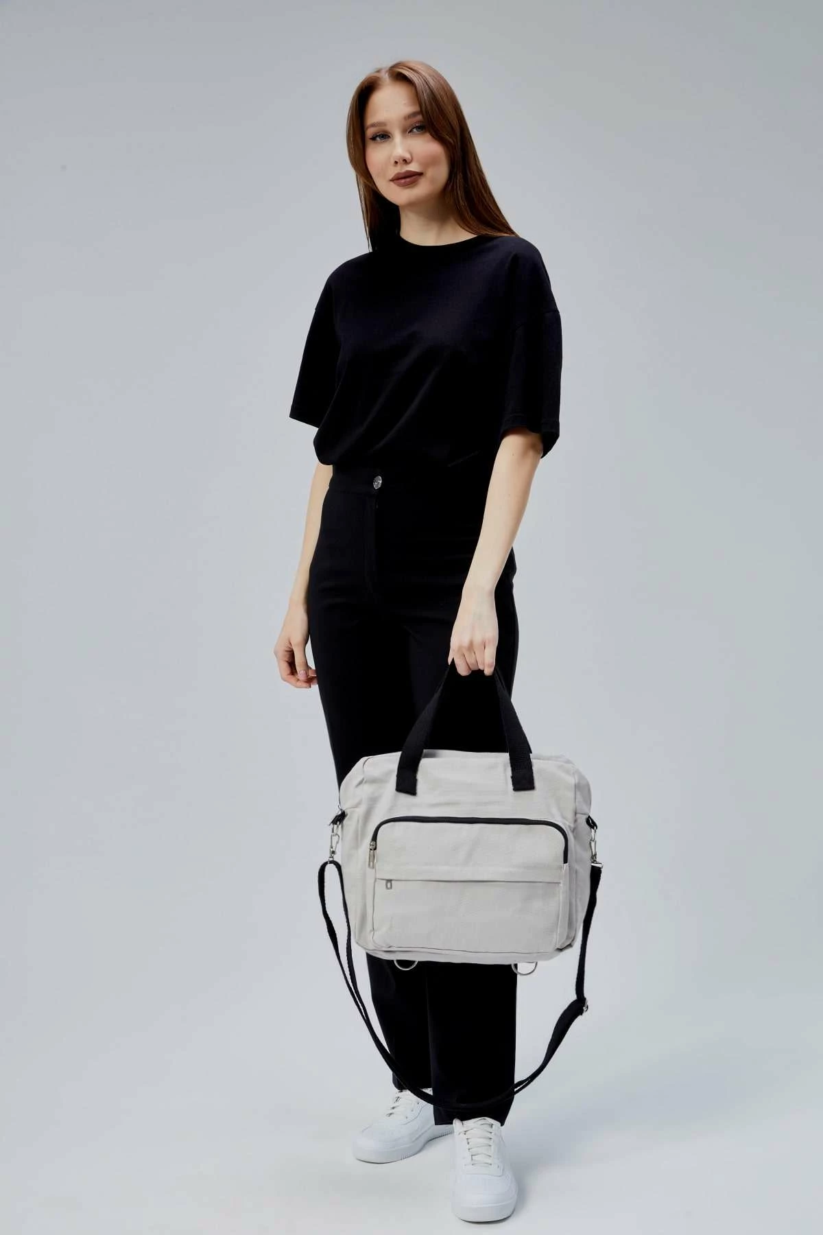 Çantë tote Zoozie Bags, gri, 33x30x10cm