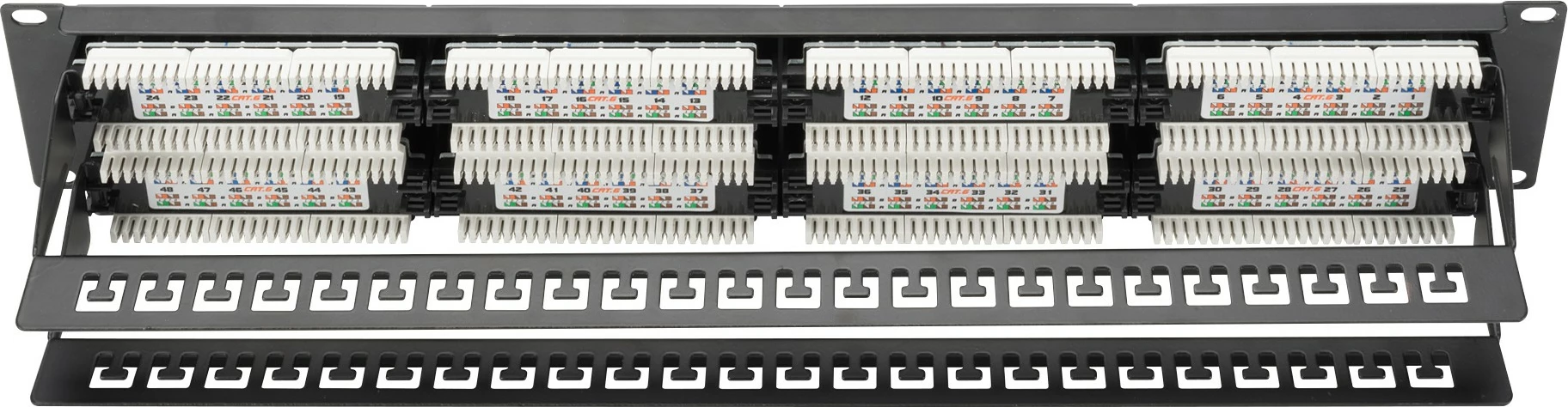 Patchpanel Digitus 48-port Cat6, rackmount, i zi