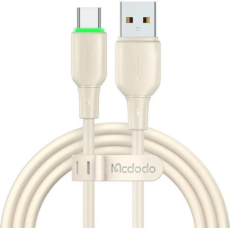 Kabllo USB në USB-C Mcdodo CA-4750 me dritë LED, 1.2m, bezhë
