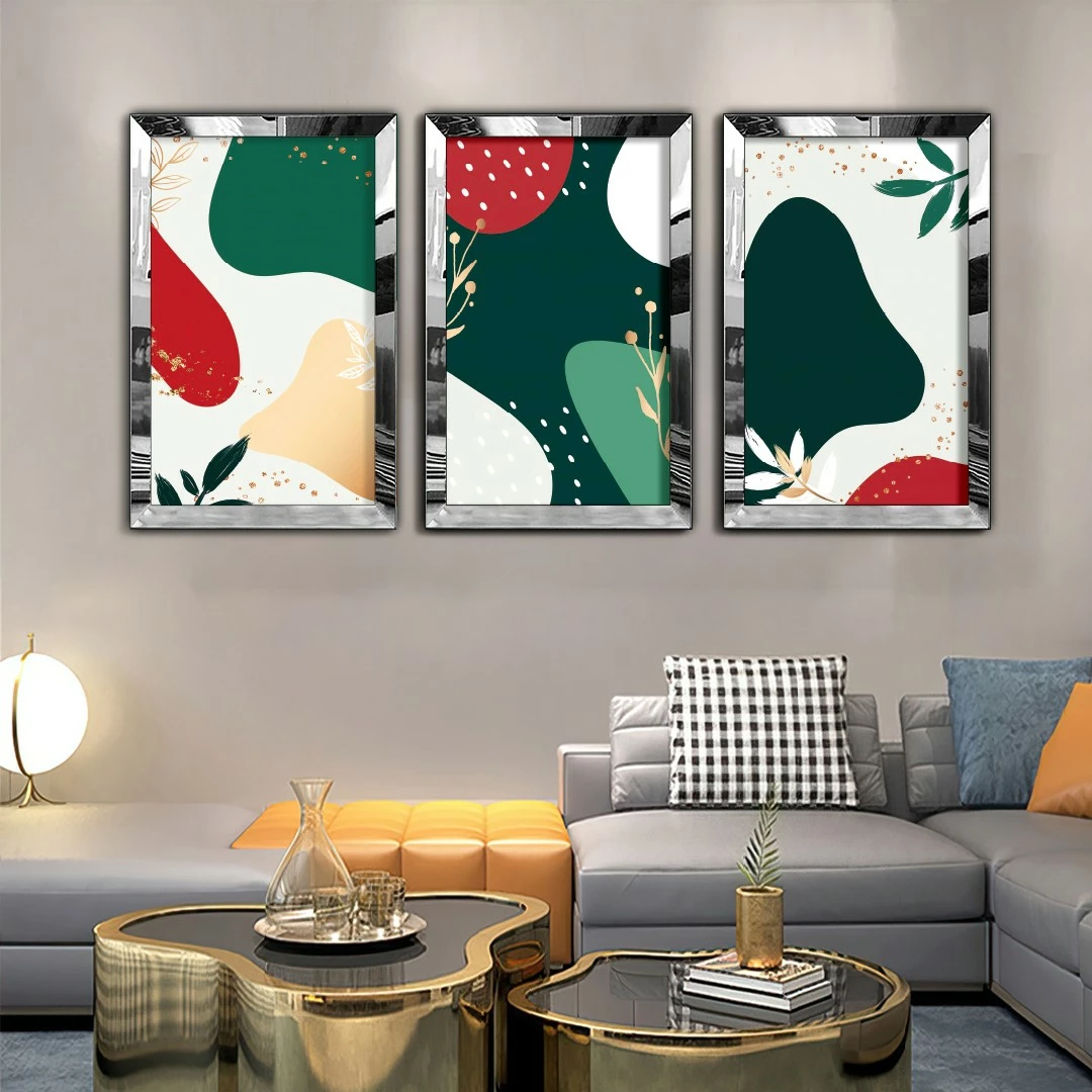 Pikturë dekorative MDF-Plexiglass (3 copë), Wallity, Huhu406, 40x60