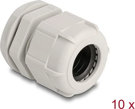 Glandë për kabllo DeLOCK M25, IP68, 10 copë, 13-18mm, gri