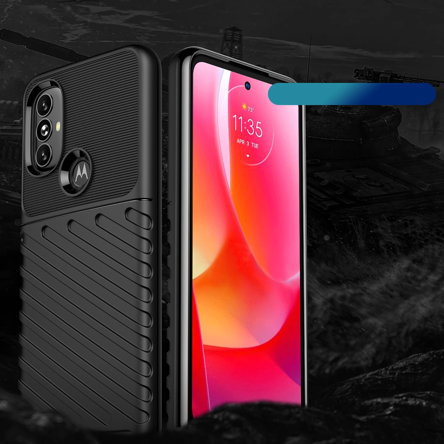 Mbështjellës Hurtel Thunder Case për Motorola Moto G Power 2022, i zi
