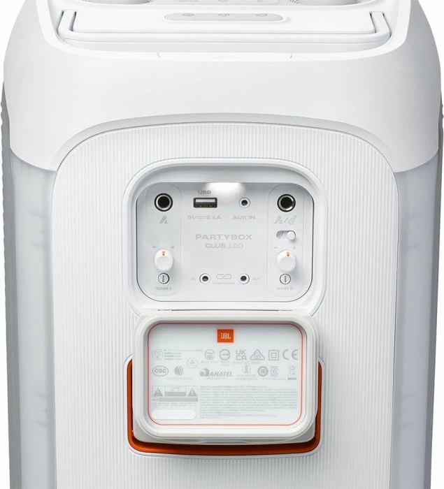Altoparlant portativ JBL PartyBox Club 120, 160W, Bluetooth, RGB, USB, IPX4, e bardhë