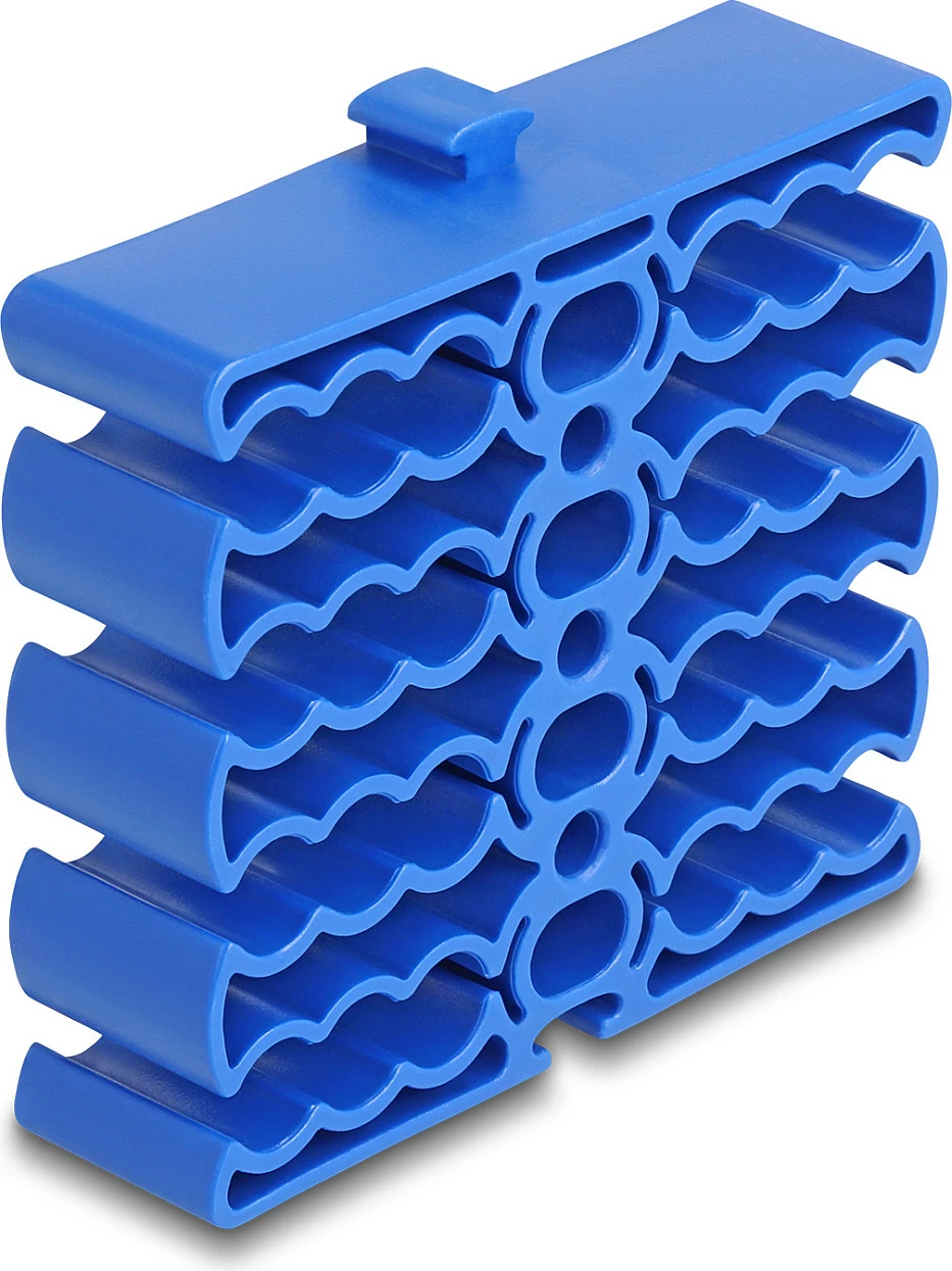 Organizator kabllosh DeLOCK, mbajtës me 24 hyrje, për kabllo deri 8.5 mm, plastik, blu