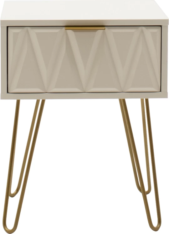 Komodin Isla, ngjyrë bardhë-ari, 42x35x55cm