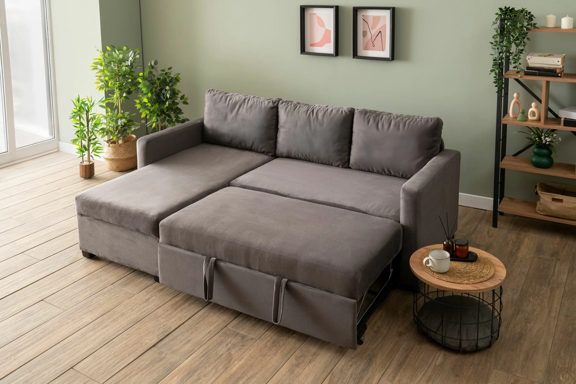 Kënd-sofë krevati Atelier del Sofa, gri, Kado
