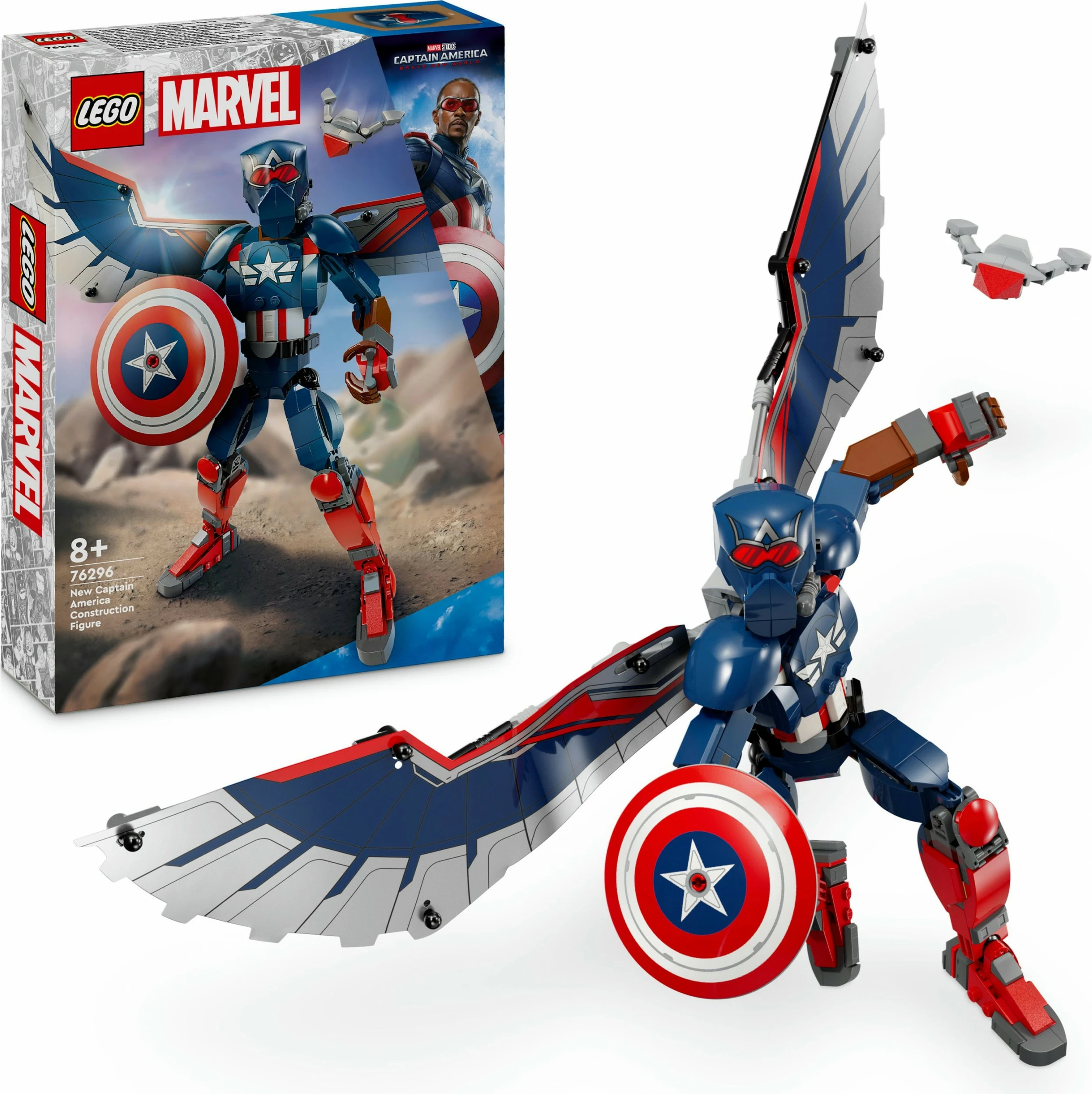 Set ndërtimi LEGO Marvel 76296 New Captain America, shumëngjyrësh