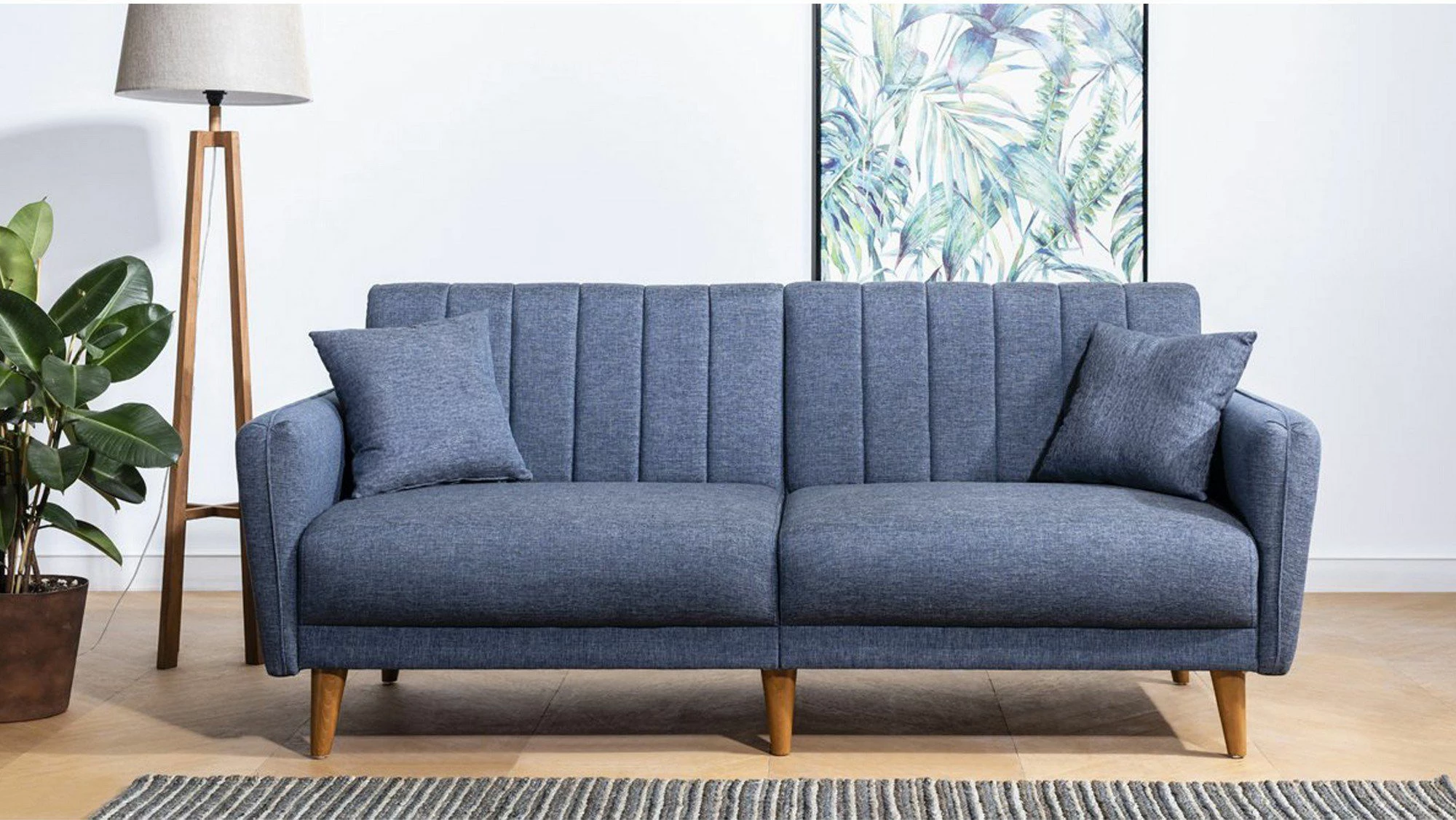 Divan-krevat 3 vendesh, ngjyrë e kaltër e errët, Atelier del Sofa