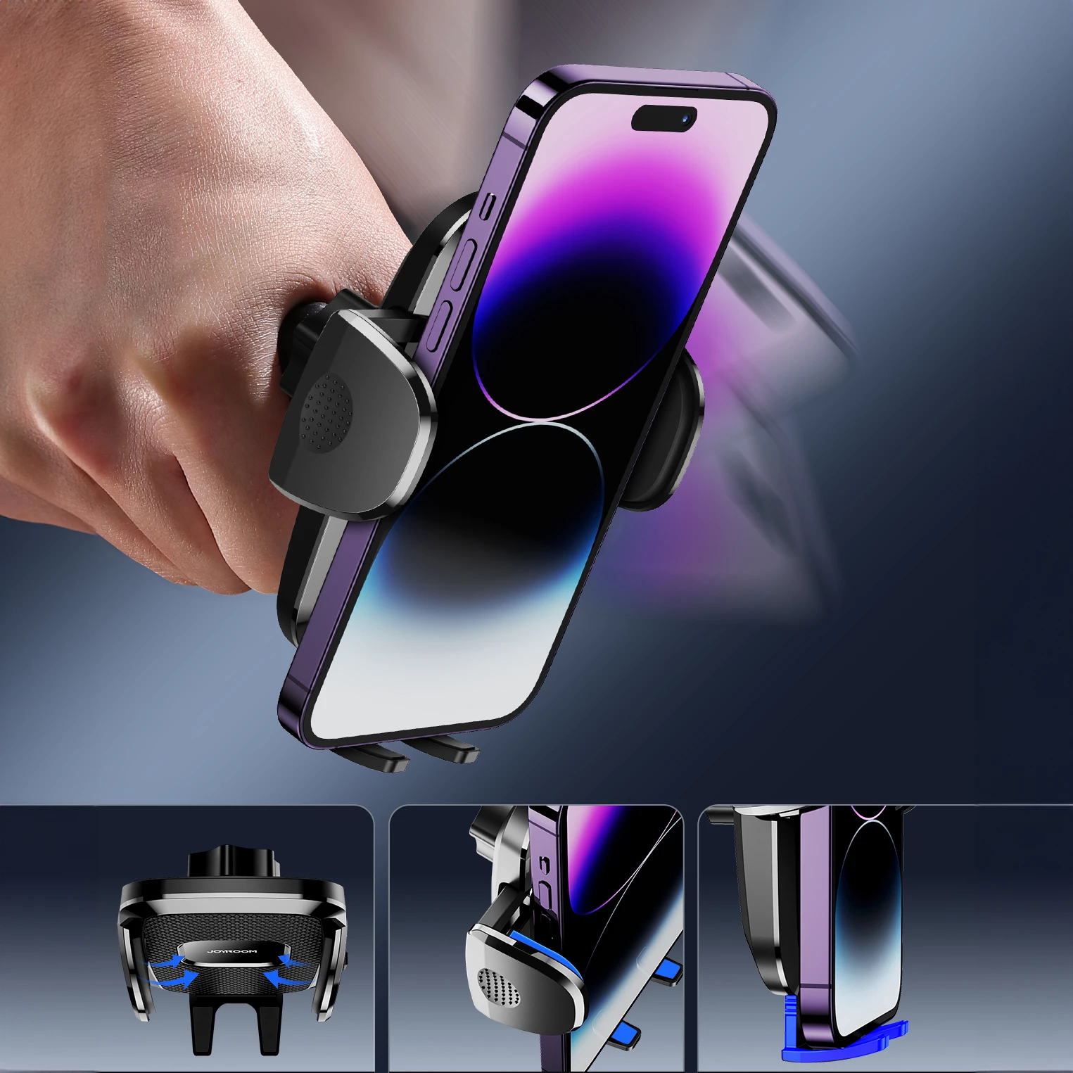 Mbajtës mekanik për celular Joyroom JR-ZS259 për makinë, universal, i zi