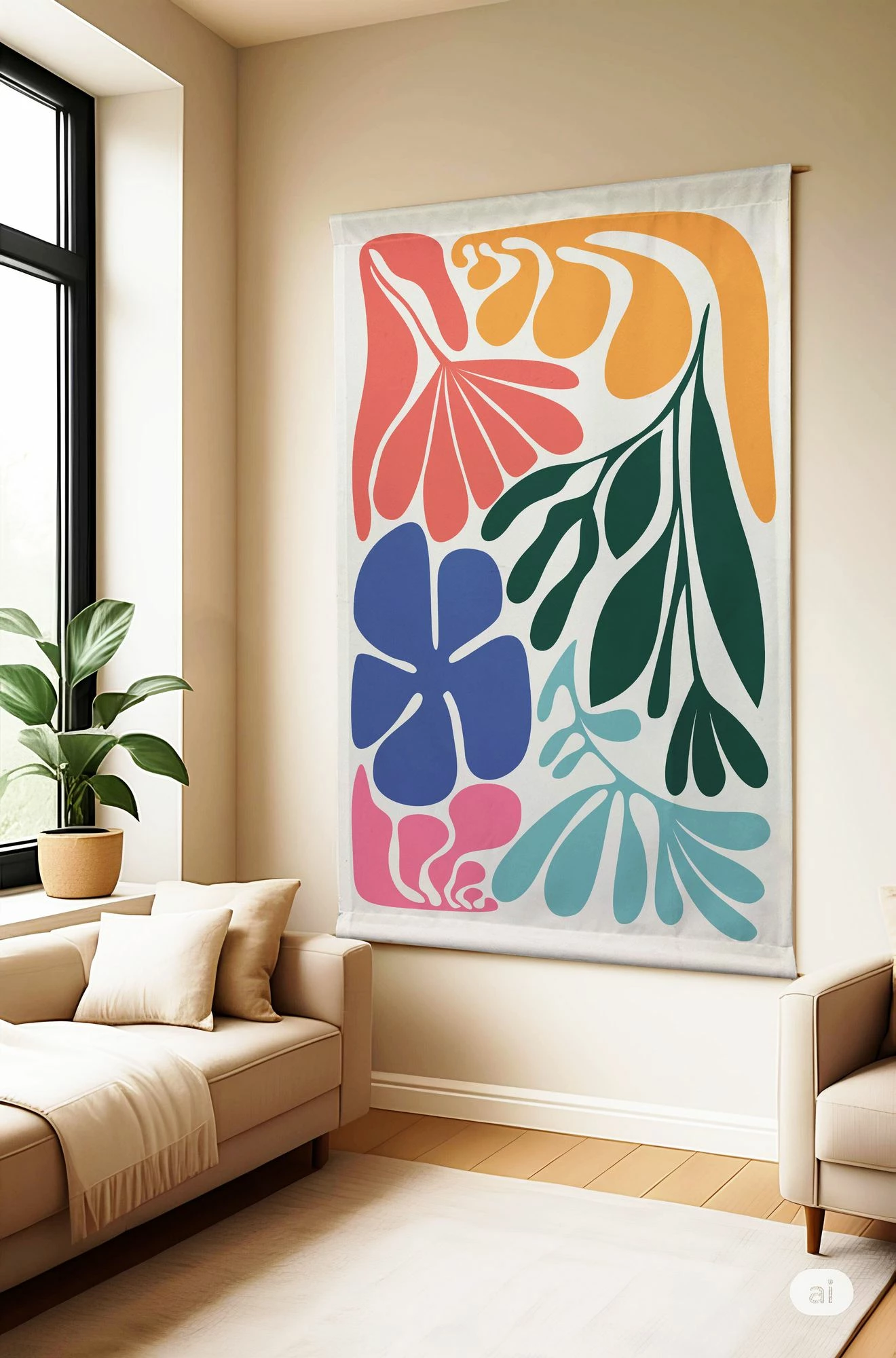 Pikturë dekorative poliestër, Wallity Polybaby 4, 145x200cm