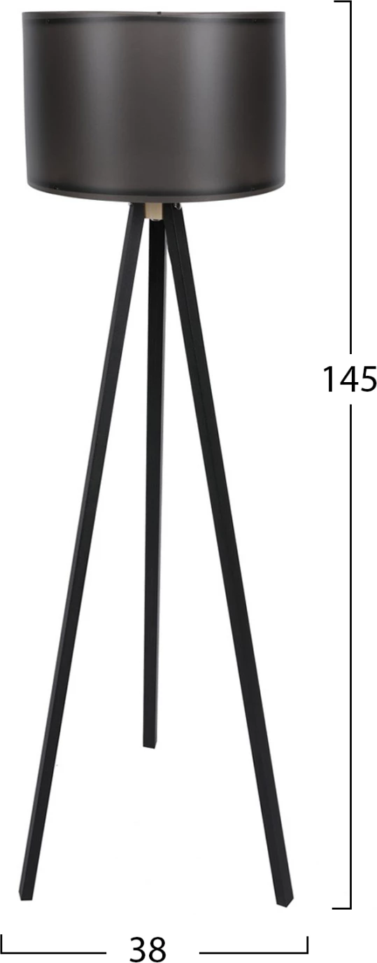 Llambë dyshemeje në të zezë, FH1, Φ38x145 cm