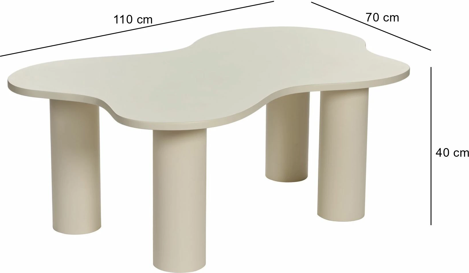 Set tavoline për kafe Skye Decor, Bloom, krem