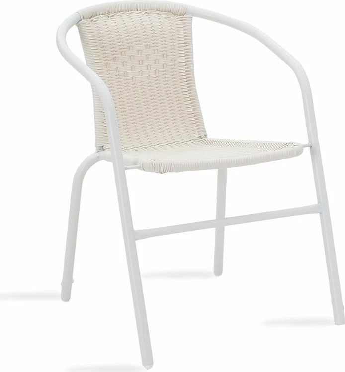 Karrige për kopsht Obbi metal-pe, ngjyrë e bardhë, 54x56x73cm