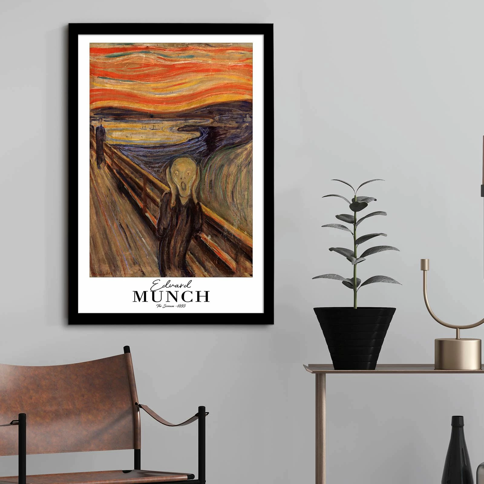 Pikturë dekorative me kornizë, Wallity, 4262SYHMUNCH-001, shumëngjyrëshe, 42x62cm