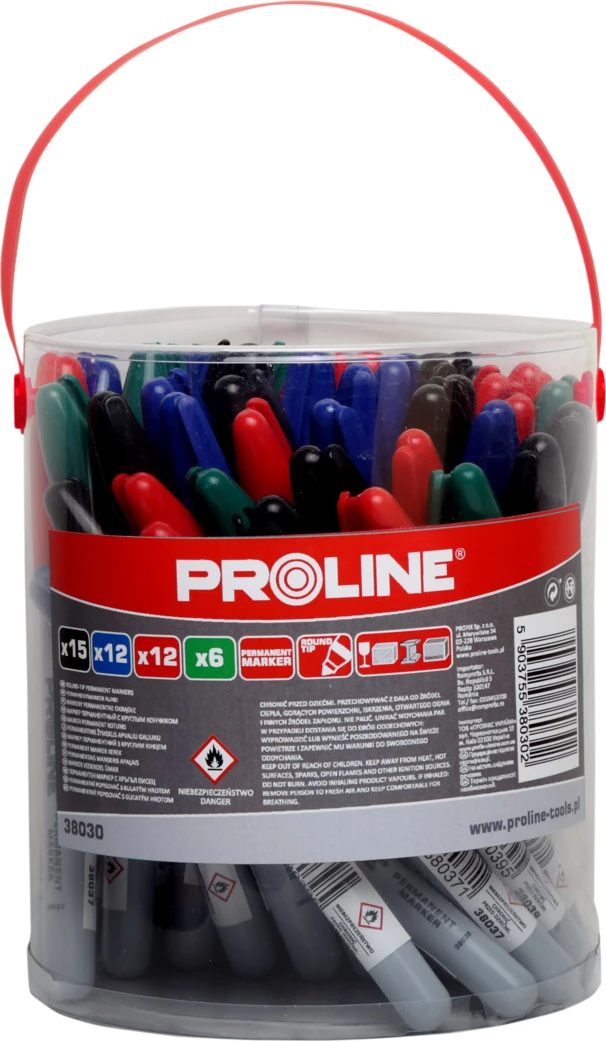 Marker permanent mini PROLINE 4 ngjyra, paketë 45 copë