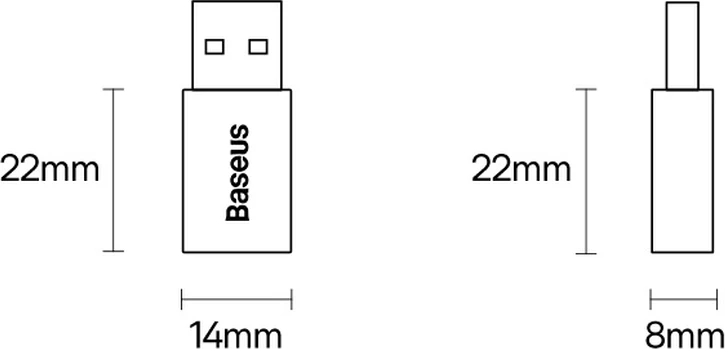 Adapter USB 3.1 OTG Baseus Ingenuity Series, USB-A në USB Type-C, Blu