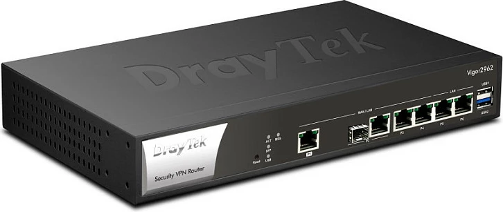 Ruter DrayTek Vigor 2962, Dual-WAN 2.5GbE, Firewall VPN, rackmount, zi/bardhë