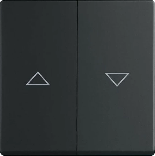 Mbulesë për switch të jaluzinave Busch-Jaeger BJ 1785 JA-885, 2 butona, 63x63 mm, e zezë