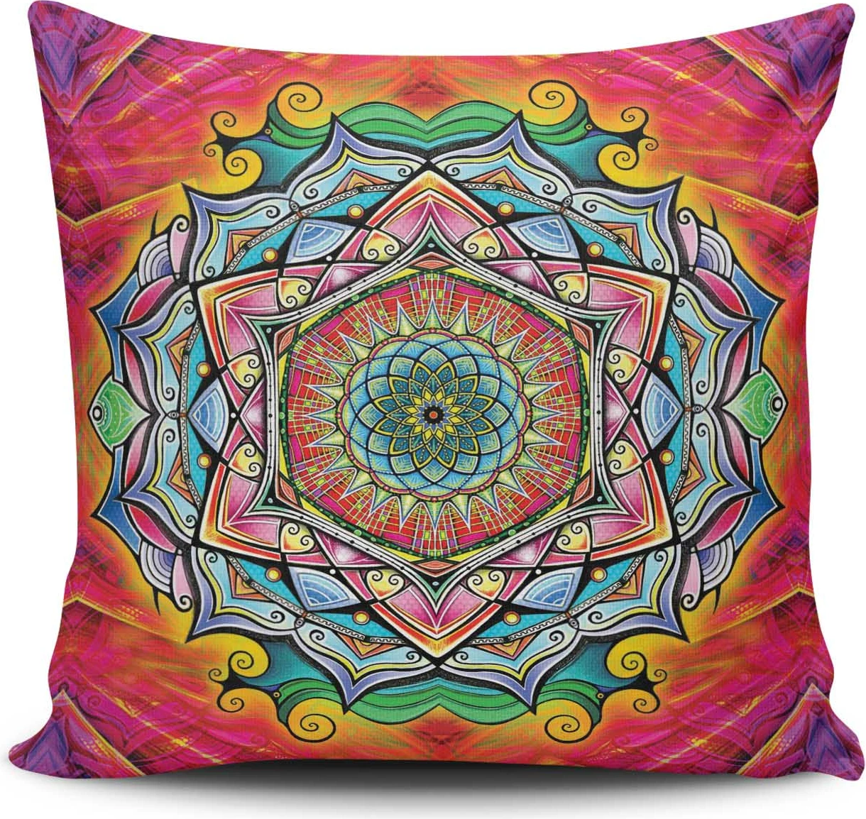 Jastëk dekorativ Aberto Design, MANDALA-37, shumëngjyrësh, 43x43cm