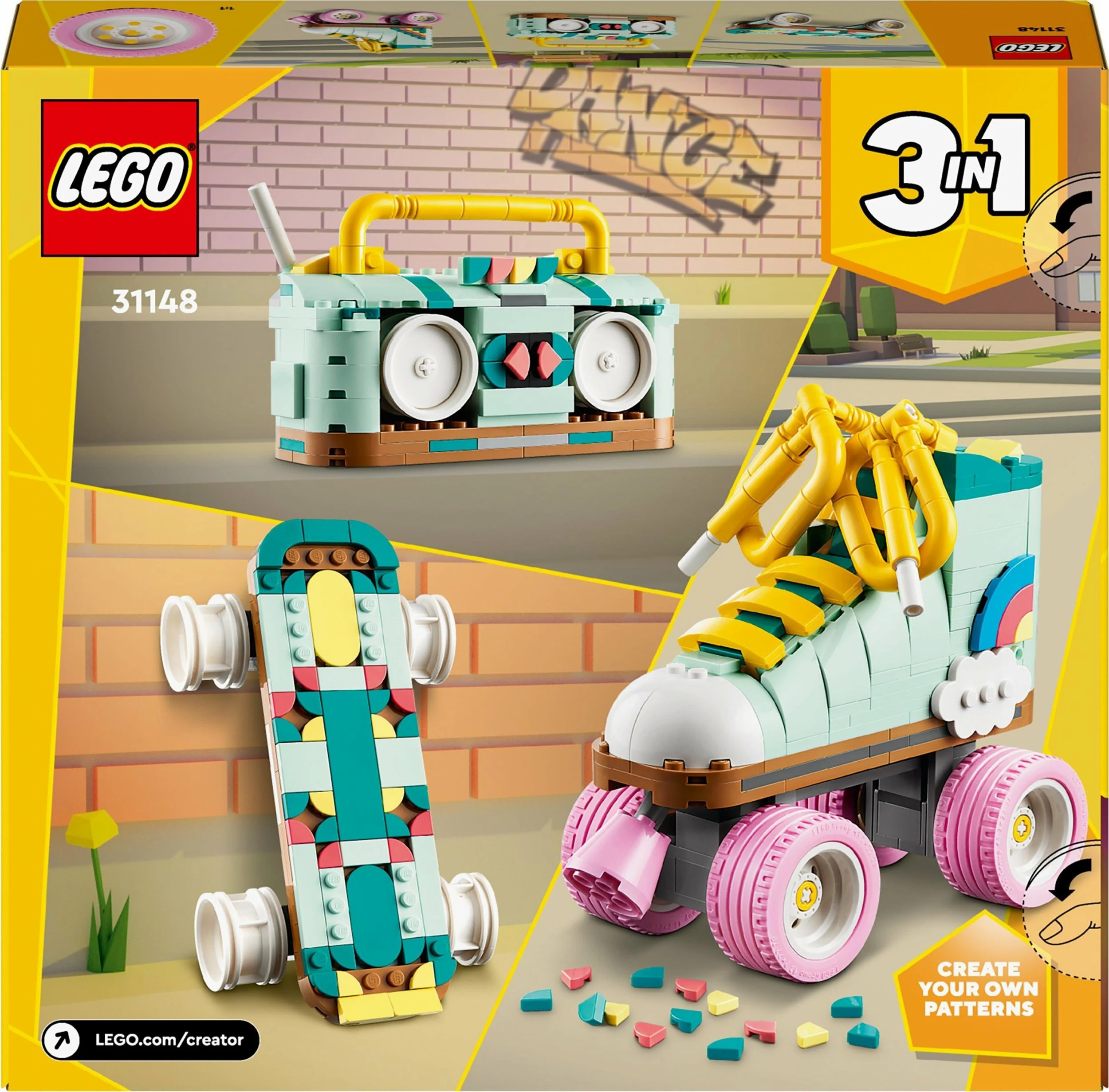 Set LEGO Creator 31148 Retro Scooter, 342 copë, 3-në-1, shumëngjyrësh