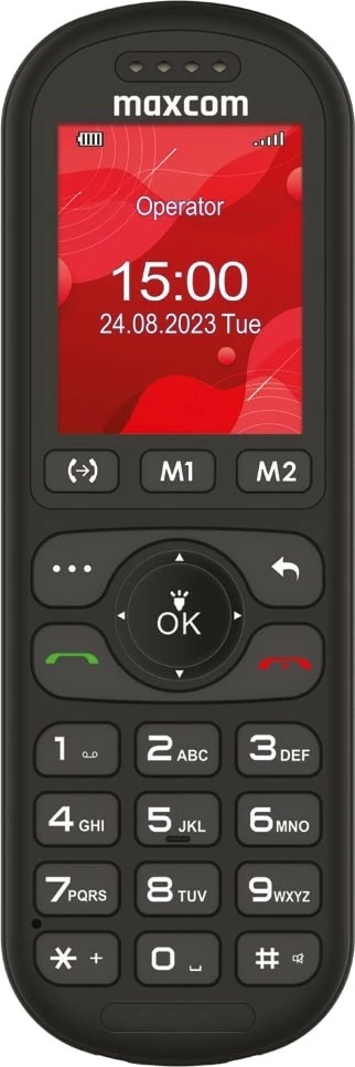 Telefon fiks 4G me SIM, Maxcom MM 39D SE 4G, ekran 2.4", Bluetooth, microSD, USB-C, bateri 1000 mAh, i zi